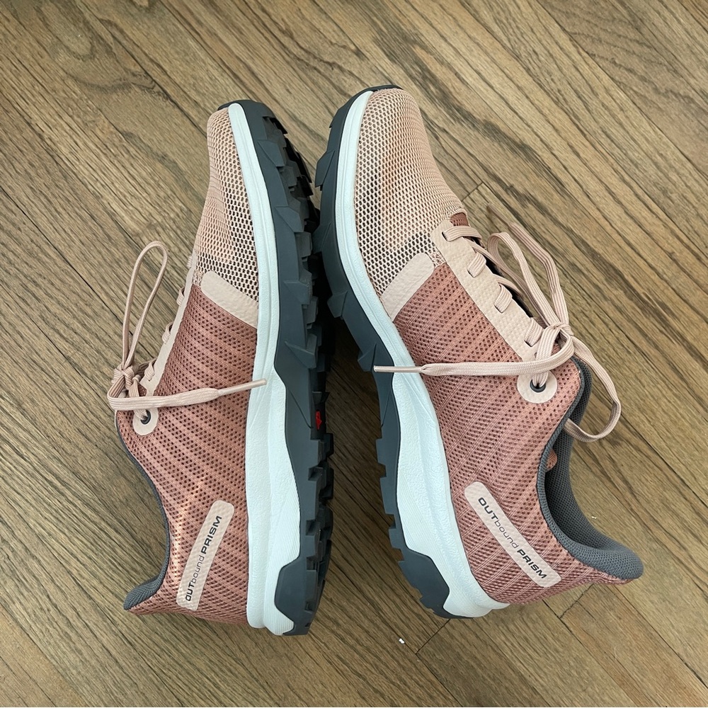 Salomon Pink and Gray Athletic Shoes - Picture 7 of 8